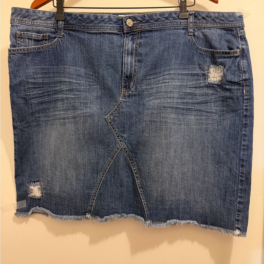 Fashion Bug Distressed Denim Mini Skirt size 24